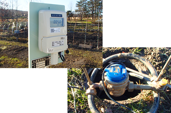 水道メーター用無線通信機能付き表示器と電子式水道メーター